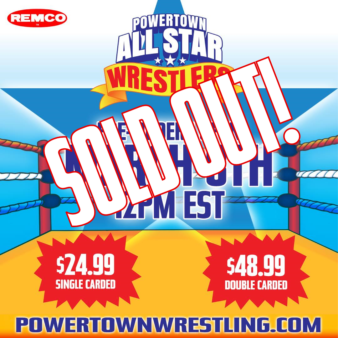 Remco Wrestling Figures featuring the Powertown All-Star 'I Quit Match' series, showcasing Magnum TA and Tully Blanchard