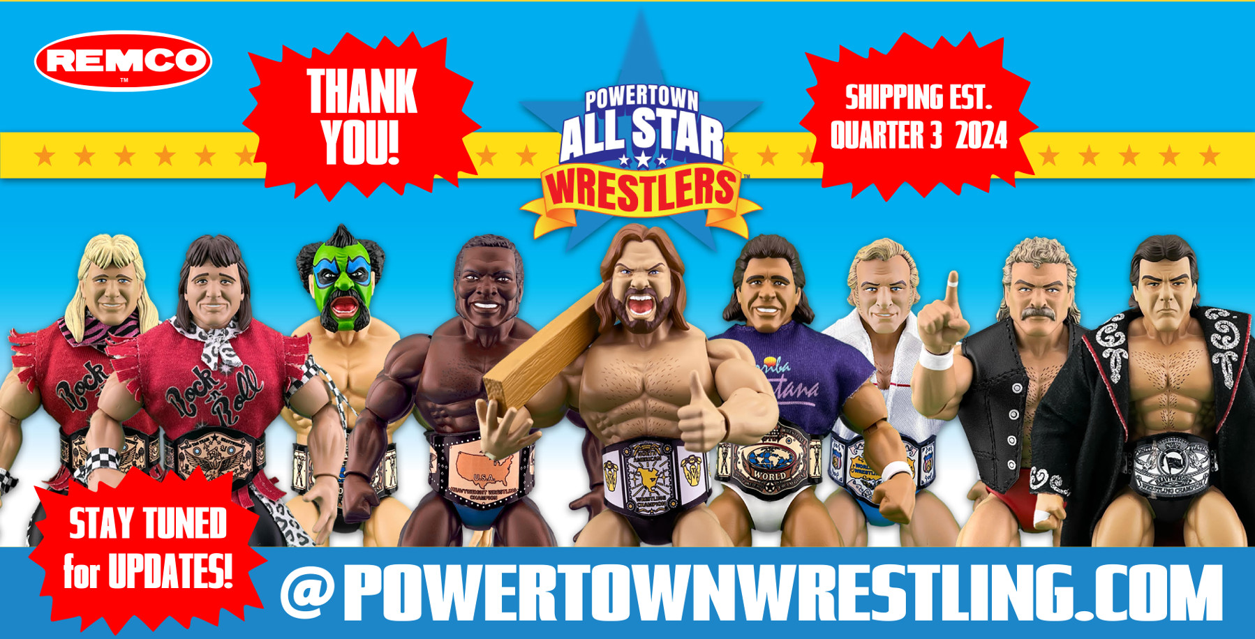 Remco Powertown AllStar Wrestling Action Figures